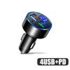 4 Usb Port Type-c Fast Car Charger Led Digital Display Real Time Monitor With Voltage Detection