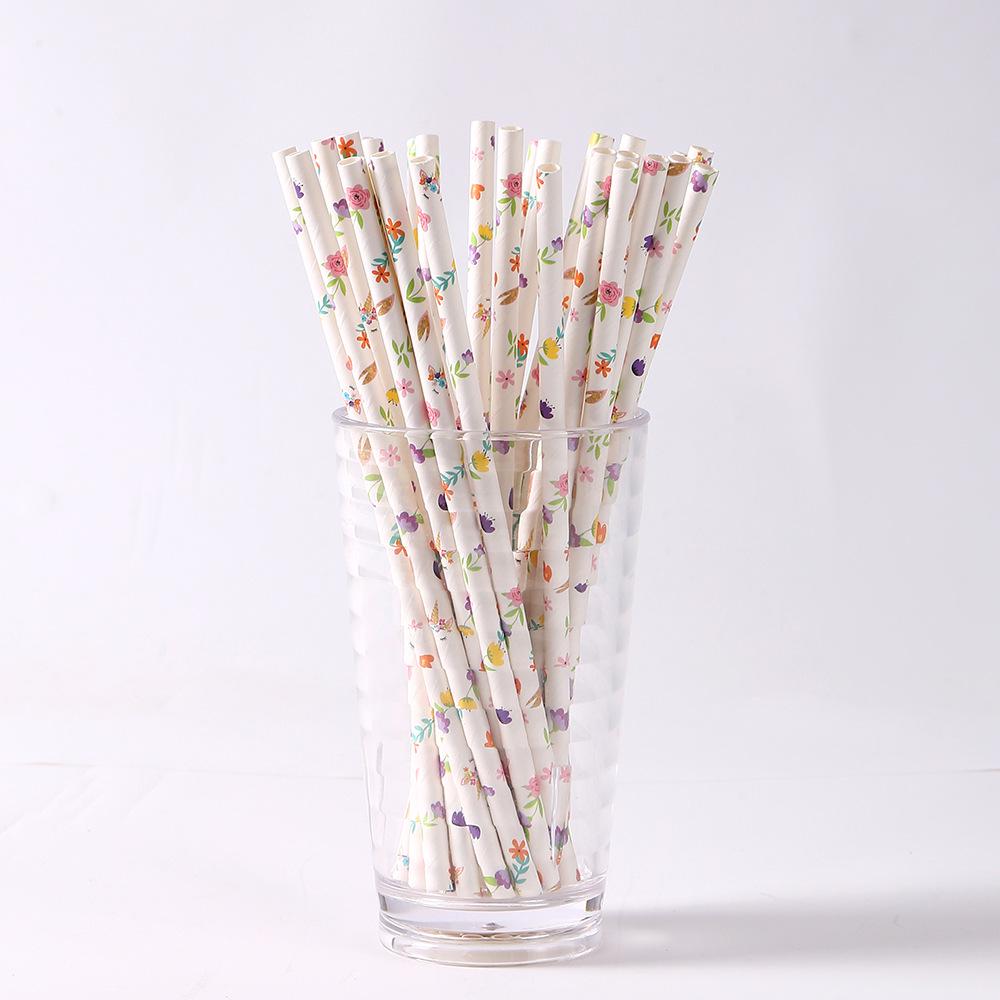 Individually Wrapped Colored Paper Straws for Milk, Tea, Coffee, or Party Decor