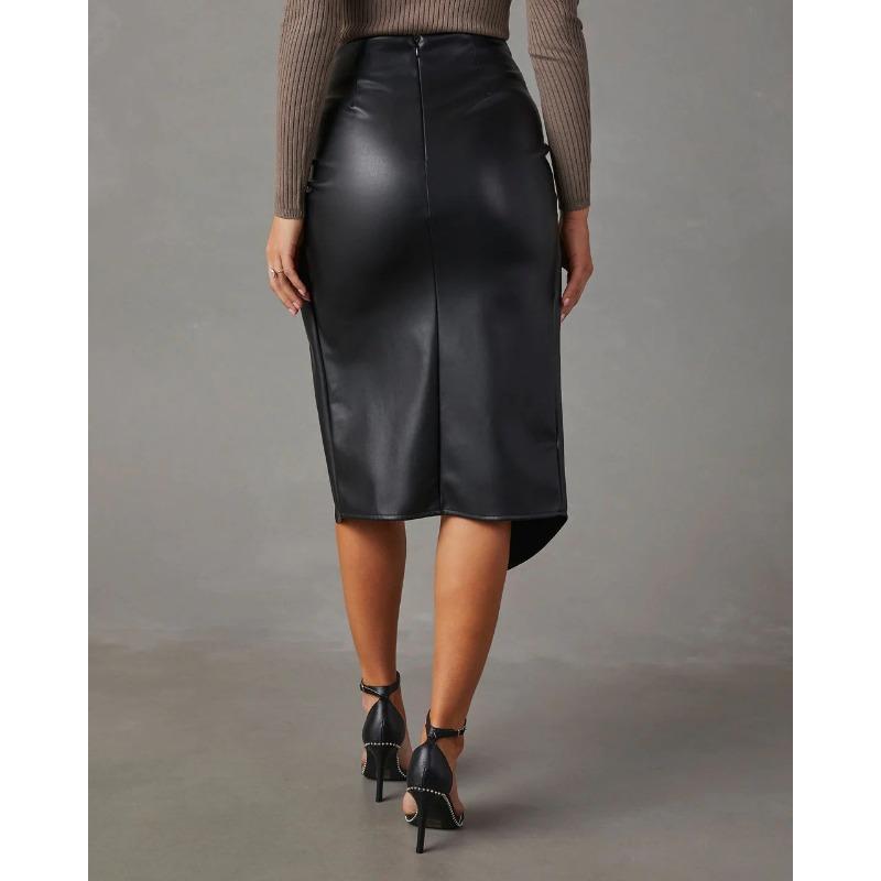 VEZFAA Lässige Röcke für Damen mit einfarbigem Druck im Sommer- und Frühlingsstil