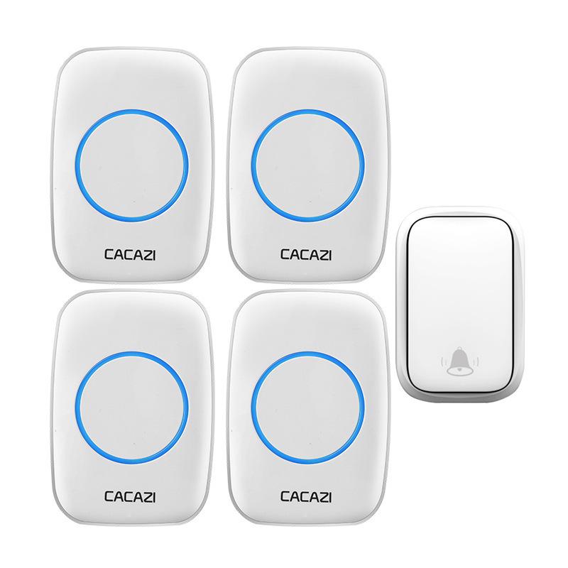 Battery-Free Smart Wireless Doorbell, Self-Powered, Waterproof, One-to-Four Connection.