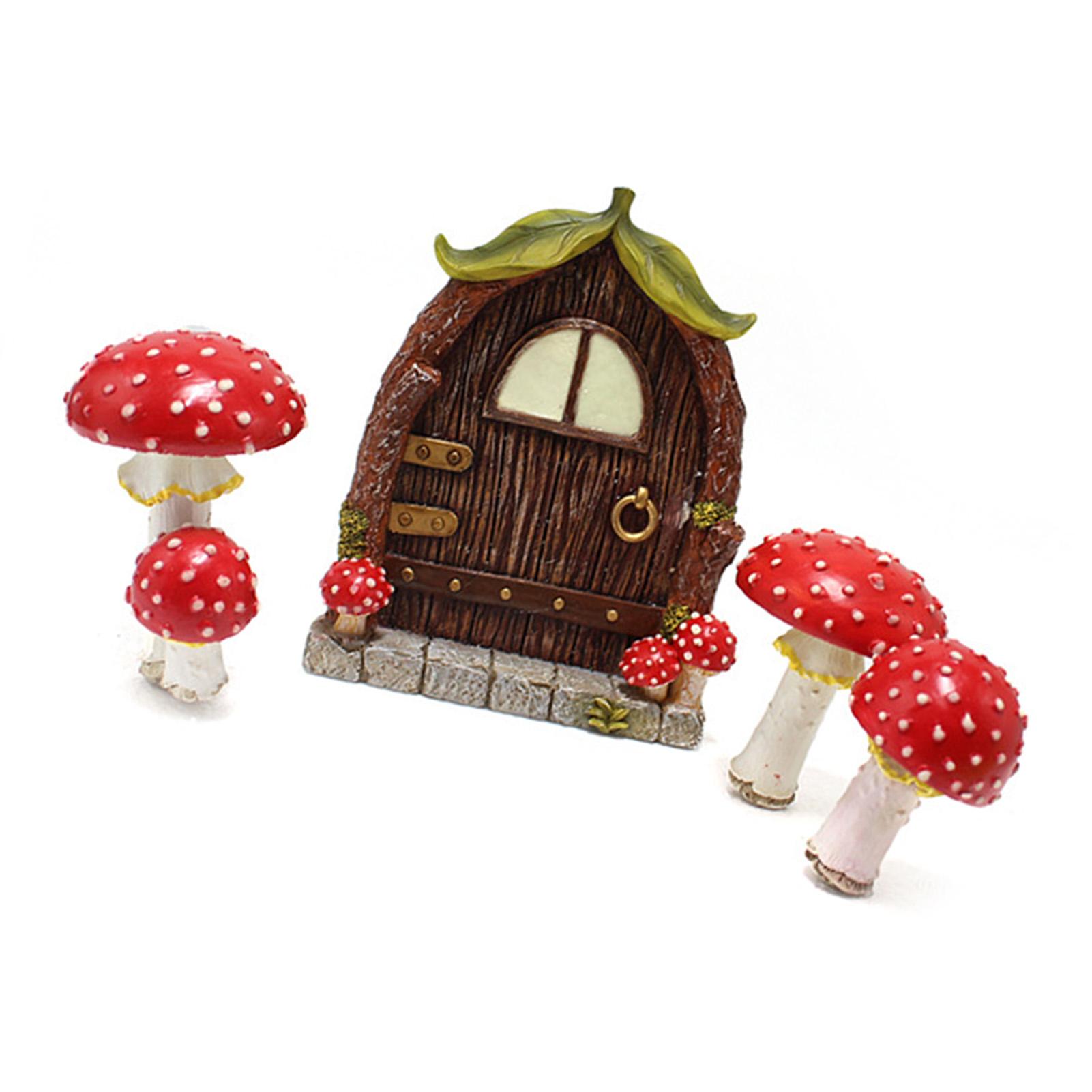 

Window and Door Tree Decoration Glow in Dark Resin Mushroom Garden Decoration Fairy Door and Window for Tree