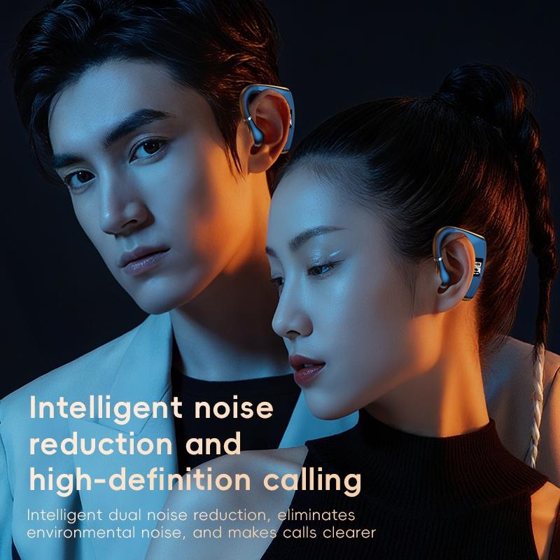 K28 Wireless Earphones Single Ear LED Digital Display Bluetooth 5.4 Headphones HIFI Noise Reduction Lightweight Design