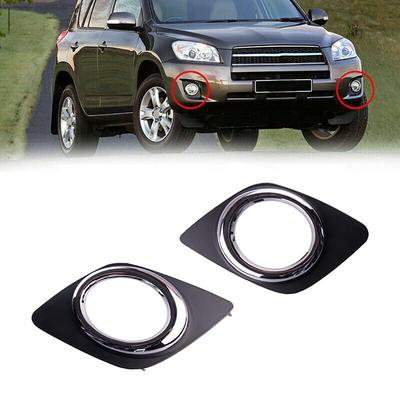 1Pair Front Bumper Fog Light Cover Trim for Toyota RAV4 2009-2013