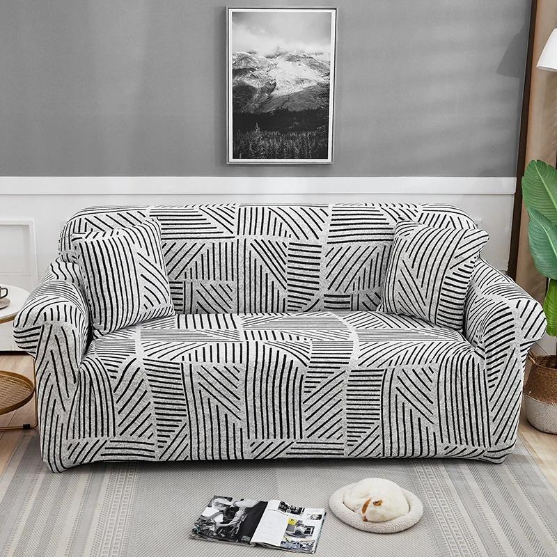 Bedruckter Sofabezug, Stretch-Couchbezüge, Loveseat-Schonbezüge für 2-Sitzer-Kissen, Couch, waschbar, Wohnzimmer-Möbelschutz