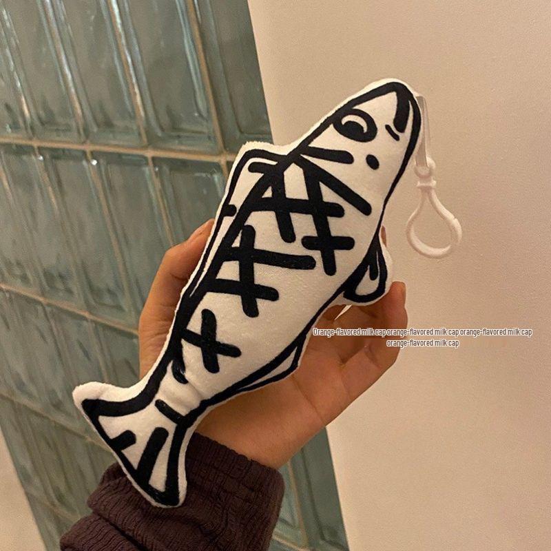 Quirky Plush Salted Fish Keychain: Cute & Funny Slacking Off Bag Charm