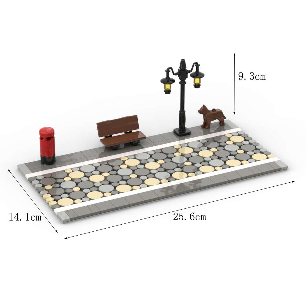 

MOC Model Urban Road Scenery Street View Industrial Era Road Building Bricks DIY City Classical Landscape Toys for Kids