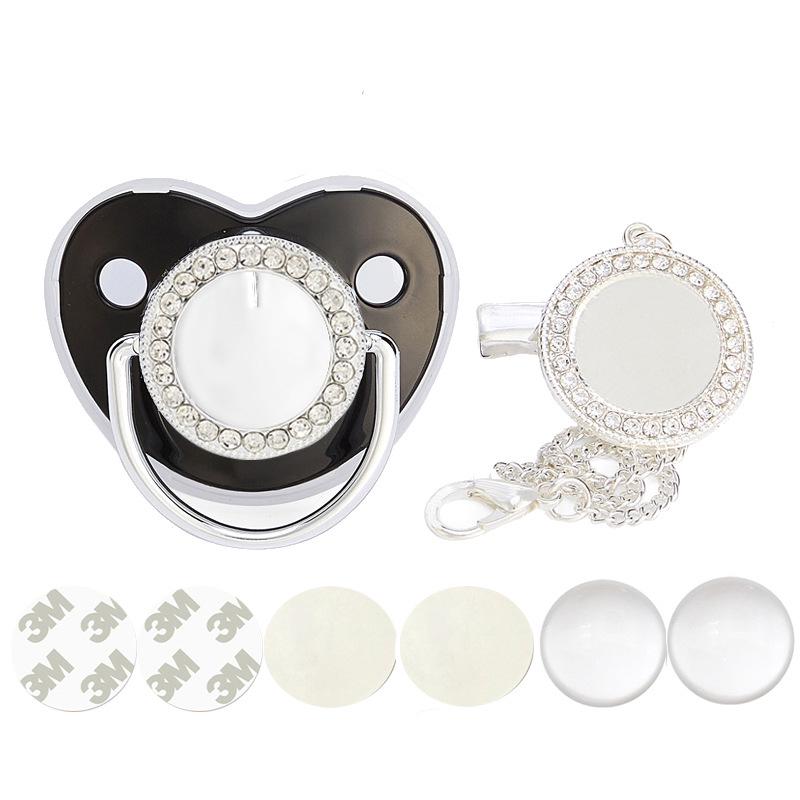 Silver Heat Transfer Rhinestone Baby Pacifier 2022