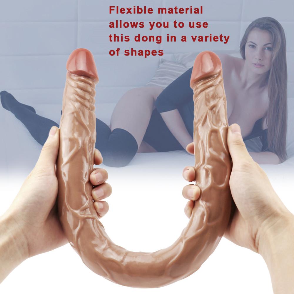 Dildo RUNYU Double Long Realistic Dildos Cock Vaginal Anal Plug Adult Products Penis For Women Sex Toys