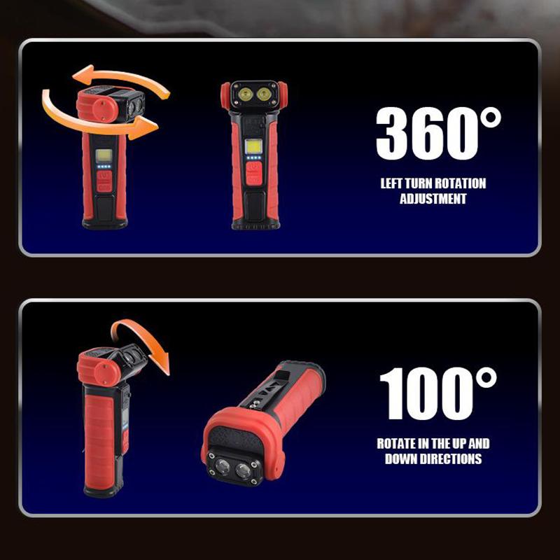 Magnetic Cob Work Light - Super Bright Flashlight With Pen Clip Multi-Functional Outdoor Night Emergency Maintenance Light