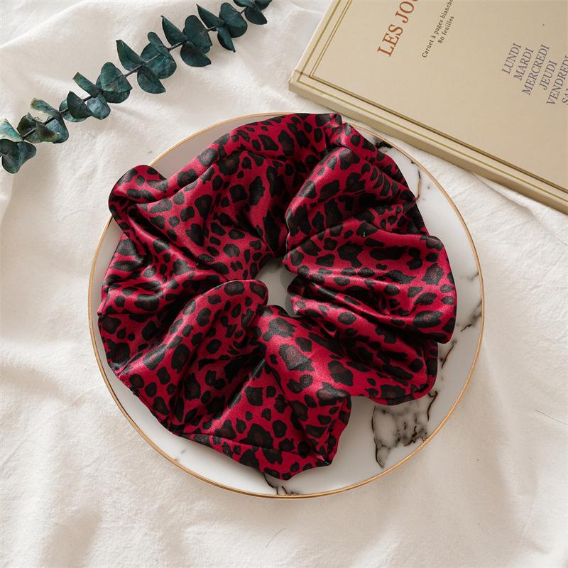 Vintage Large Rose Hair Scrunchies for Women Girl Elegant Red Flower Elastic Ponytail Holder Hair Rope Headwear Hair Accessories