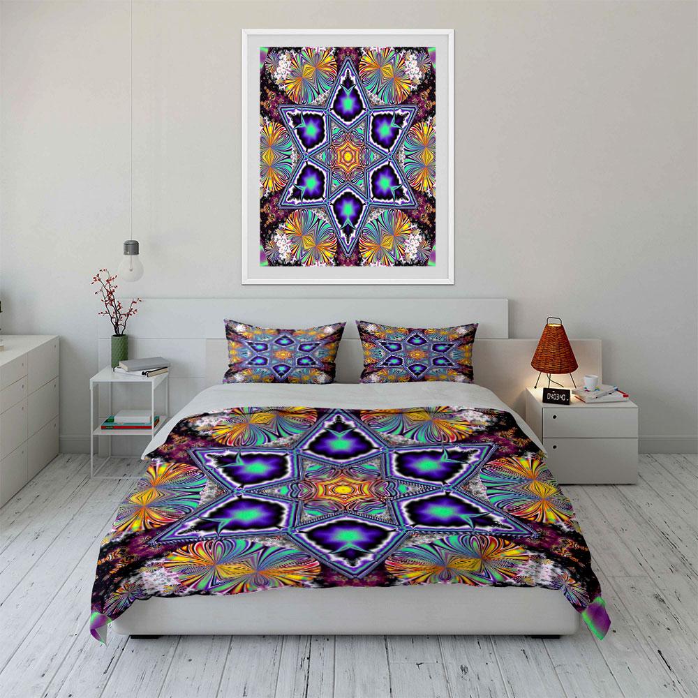 "Vivid cosmic kaleidoscope blooms" Bedding sets Duvet covers Pillowcases(1* Duvet Cover 2* Pillowcases without duvet insert)