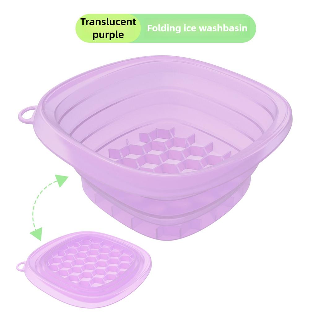 Collapsible Silicone Face Ice Bath Tray Cold Therapy for Facial Puffiness Portable Cryo Skin Tool Travel Beauty Bowl Facial Tool