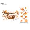 Seasonal Window Films 2Pcs Fall Maple Leaves Animals Static Stickers, Autumn Squirrel/Hedgehog/Rabbit/Raccoon Glass Removable Decor PVC Waterproof