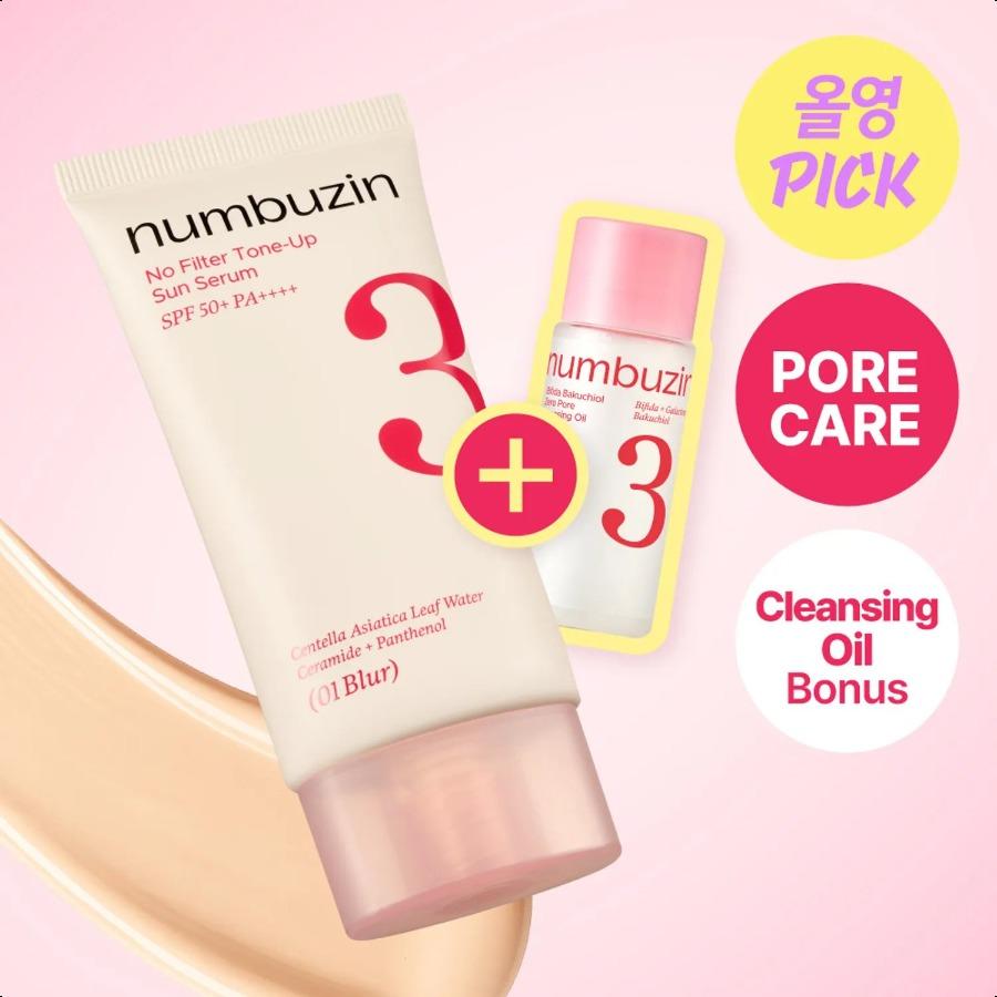 

numbuzin No.3 Porcelain Base-skip Tone Up Beige 50ml 01 Blur Set (+Cleansing Oil 20ml) +Cleansing Oil 20ml