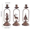 Set of 3 Stylish Metal Candle Stand with Seasonal Design Iron Texture Perfect for Indoor Outdoor Christmas Celebration