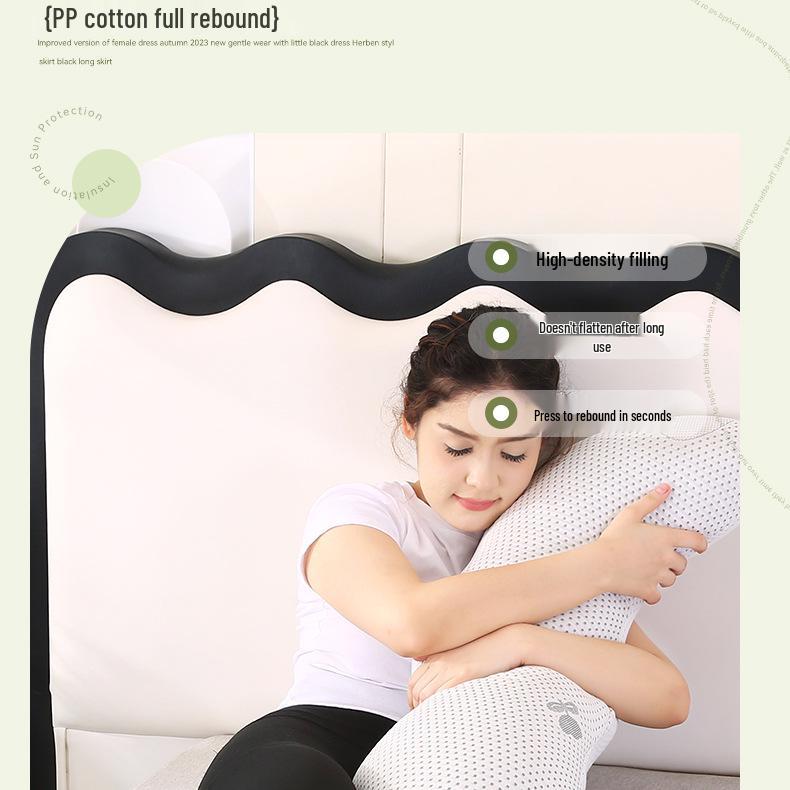 J-Shaped Multifunctional Maternity and Side Sleeper Pillow for Back Support & Breastfeeding