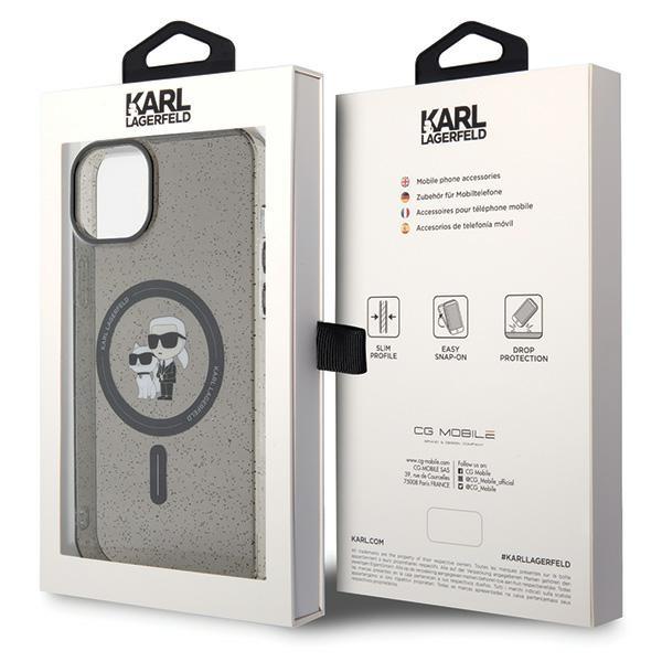 Karl Lagerfeld Klhmp15Mhgkcnok Iphone 15 Plus / 14 Plus 6.7 Czarny/Black Hardcase Karl&Choupette Glitter Magsafe