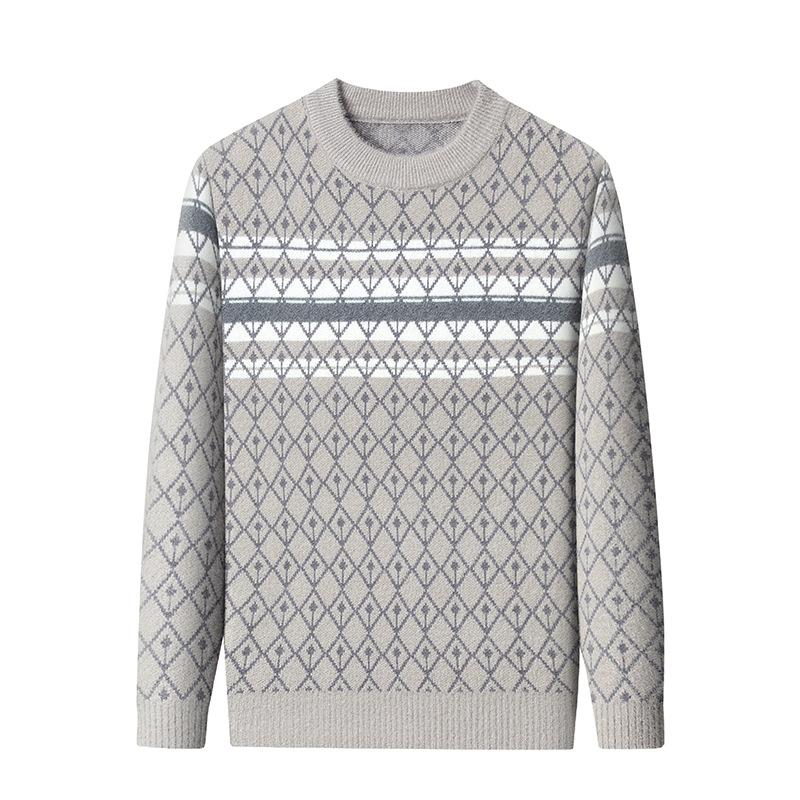 Autumn And Winter Fashion New Round Neck Pullover Imitation Mink Knit Sweater For Men