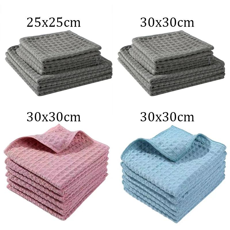 10Pcs Super Absorbent Barista Bar Towel Microfiber Dish Towel Waffle Absorbent Barista Bar Kitchen Cleaning Cloth Cleaning Towel