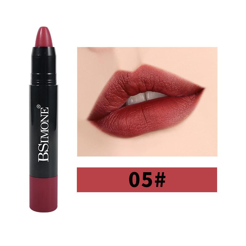 Matte Lippenstift Antihaft-Cup Wasserdicht Langlebig Hook Line Glatter Samt Lippenstift Bleistift