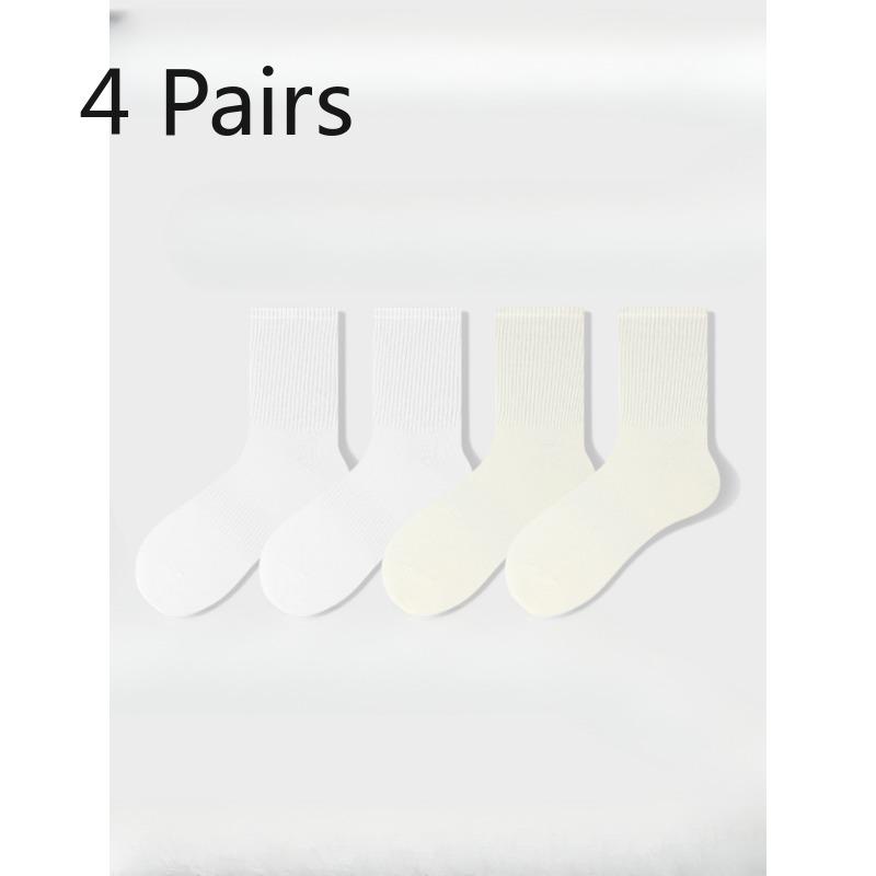 4 Paar Damen Frühling und Sommer Neue Mode Sport Freizeit Reine Farbe Deodorant Feuchtigkeitstransport In der Röhre Socken