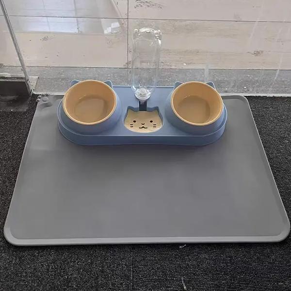 WTEMPO Silikon Haustier Fressmatte Wasserdicht und Ölbeständig Katzen Fressmatte Waschbar und Abwischbar Hundenapfmatte Große Hunde Fressmatte