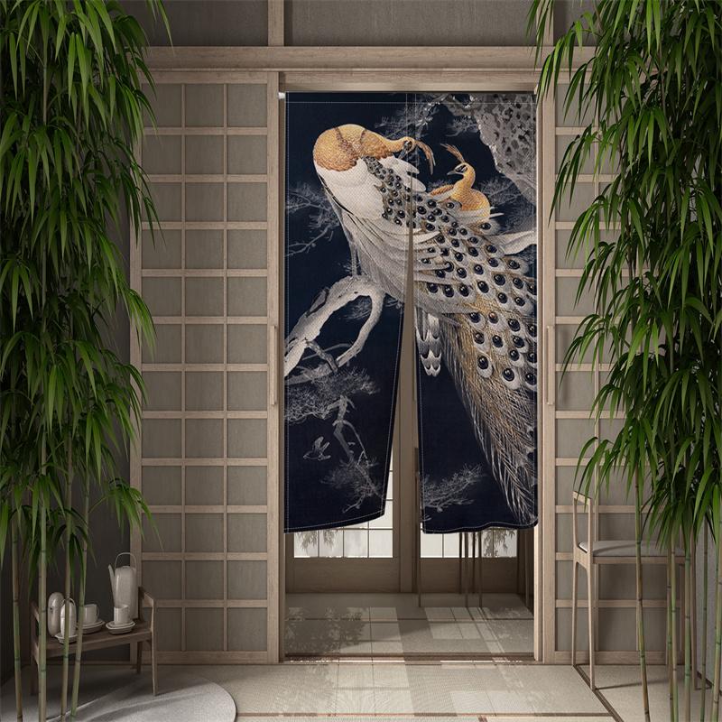 Japanischer Stil Türvorhang Panel Traditionelles Chinesisches Drachen Eule Tiger Gemälde Tür Tapisserie Raumteiler Vorhänge Für Küche