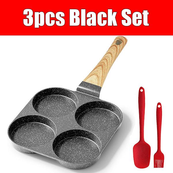 Egg Pan Omelette Pan 4-Cup Nonstick Granite Omelette Skillet Pancake Pan Healthy Egg Cooker Suitable for Gas Stove & Induction