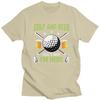 Custom Classic Golf And Beer T Shirts Men Tshirt Casual Tee Pure Cotton Slim Fit Tshirts Merch