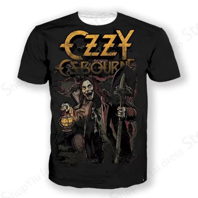 Ozzy Osbourne Vintage 3D Print T Shirt Heavy Metal Rock Singer Memorial Portrait Graphic Short Sleeve Streetwear Tops Fashion