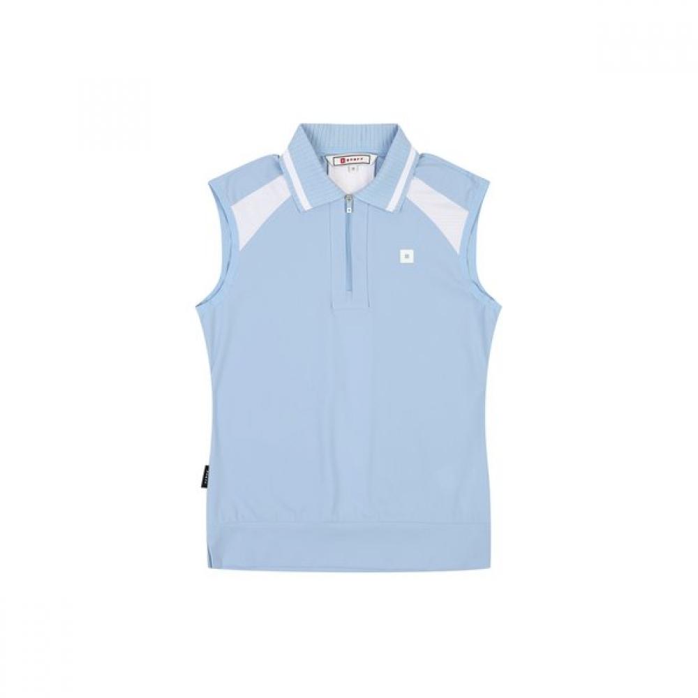 Onoff Women S FuncTional SleeveleSS T ShirT wiTh Wide Collar Of9804la Blue BLUE/34
