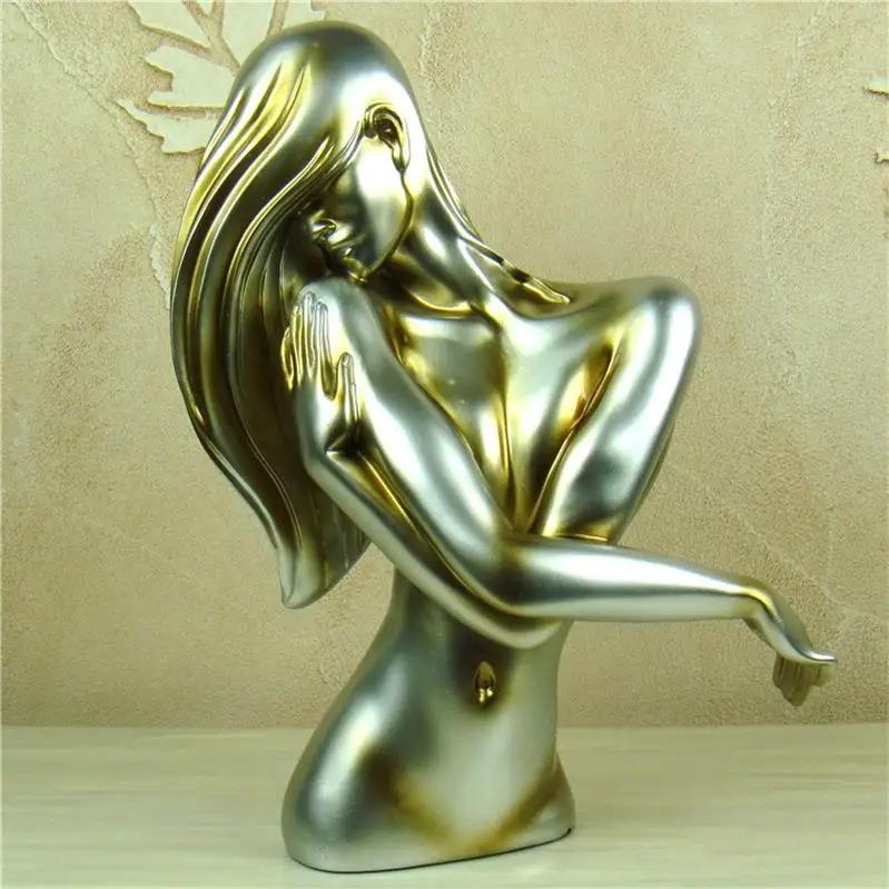 Abstract Naked Woman Bust Handmade Resin Belle Sculpture Human Body Art Ornament Lover's Gift Craft for Bedroom Decor Furnishing