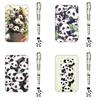 New Panda Printing Plastic Card Holder with Long Lanyard Anti Loss Hard Card Sleeve Slide Card Case