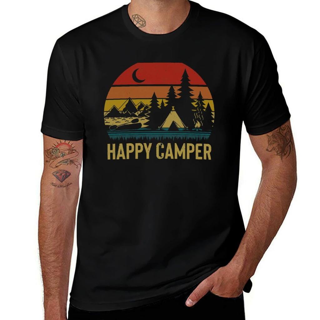 Happy Camper TShirt Casual Holiday Short Sleeve Tee