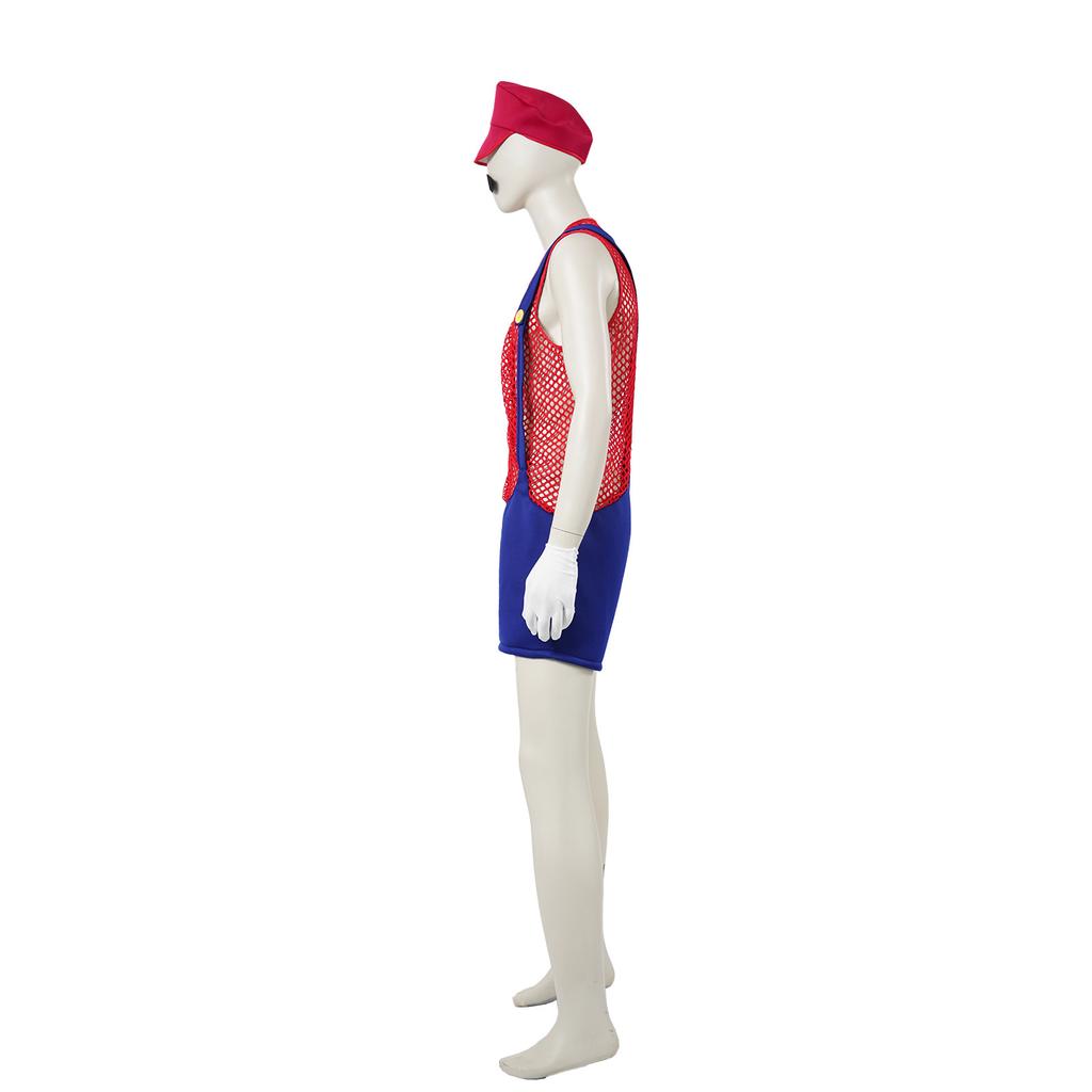 Cosplay super marie cos suit, plumber game role acting suit plumbing costume