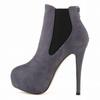 Große Größe 35-43 Damenstiefel 14cm Extrem High Heels Winter Herbst Kurze Stiefelette Sexy Plateau Casual Schwarze Party Schuhe