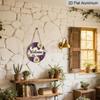 2D Flat 1pc, 8x8 In Printed Artwork, Welcome Wreath Butterfly Round Aluminum Metal Sign, Wall Home Room Farmhouse Home Street, Shop, Garage, Farm
