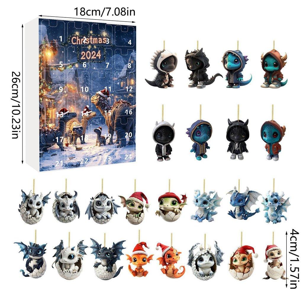 Christmas Countdown Dragon Acrylic Mini Ornament Gift For Holiday Decor