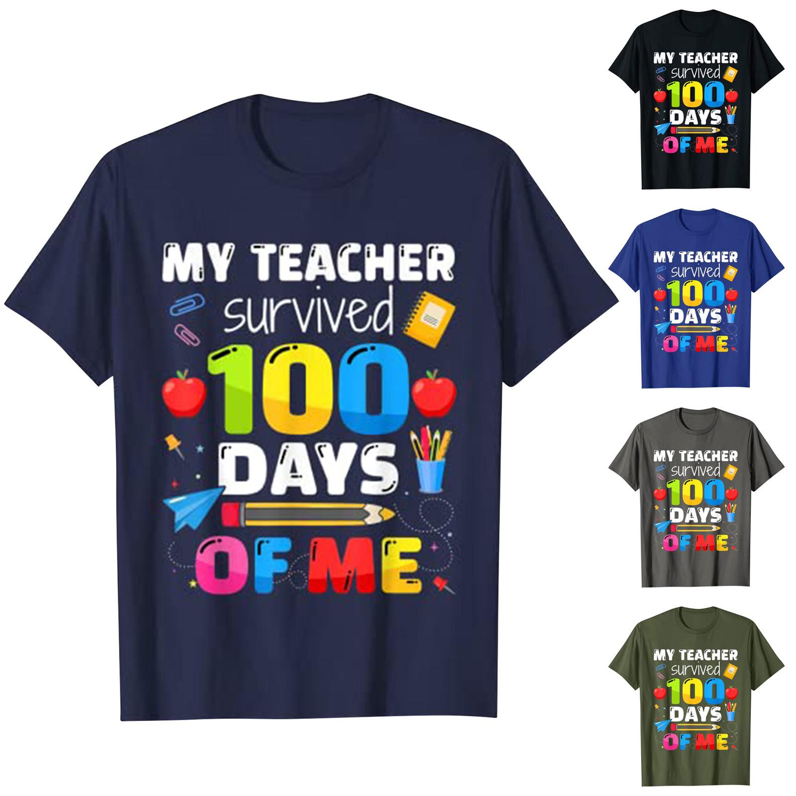 

Счастливый 100-й день школы 100 дней школьного учителя ученик мода соответствует короткой футболке