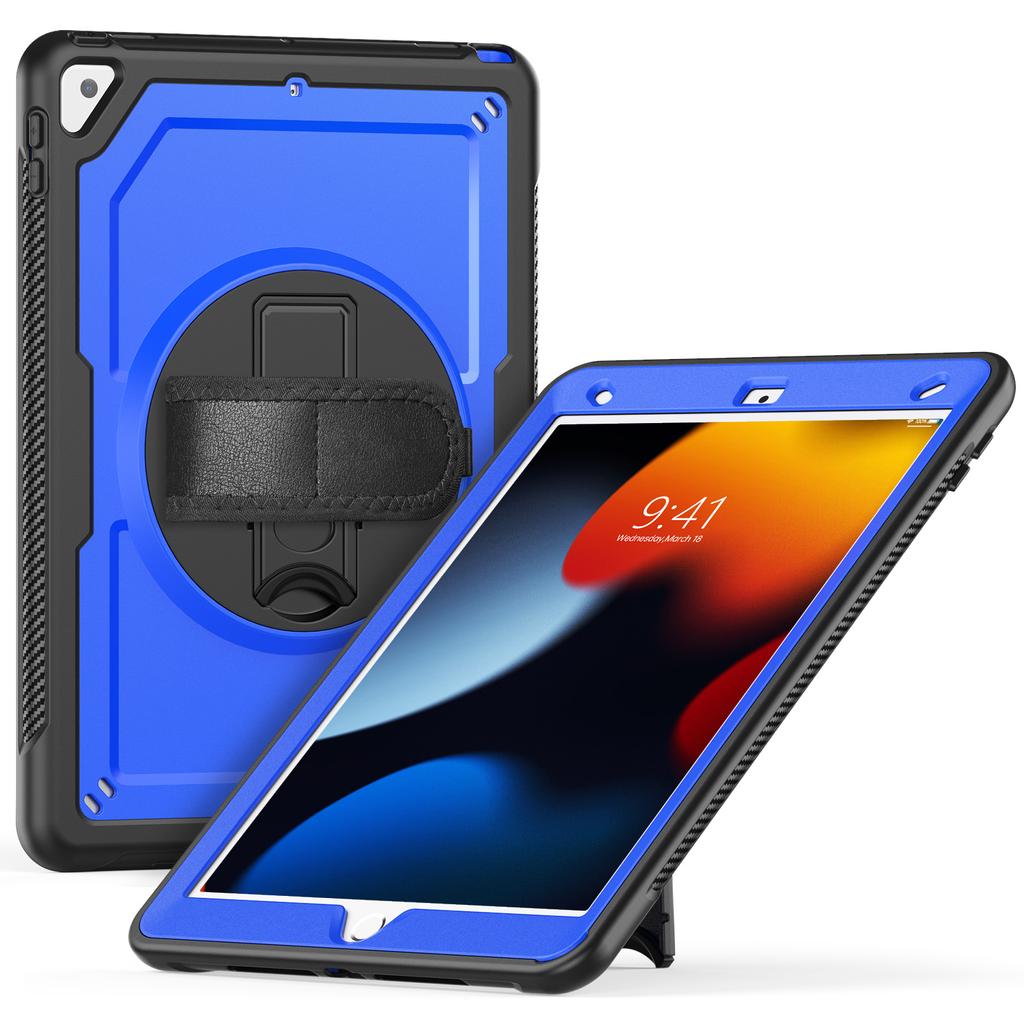 Tablet Case For iPad 10.2 (2021)/(2020)/(2019)/Air 10.5 Inch (2019)/Pro 10.5-inch (2017) PC+TPE Cover with Shoulder Strap