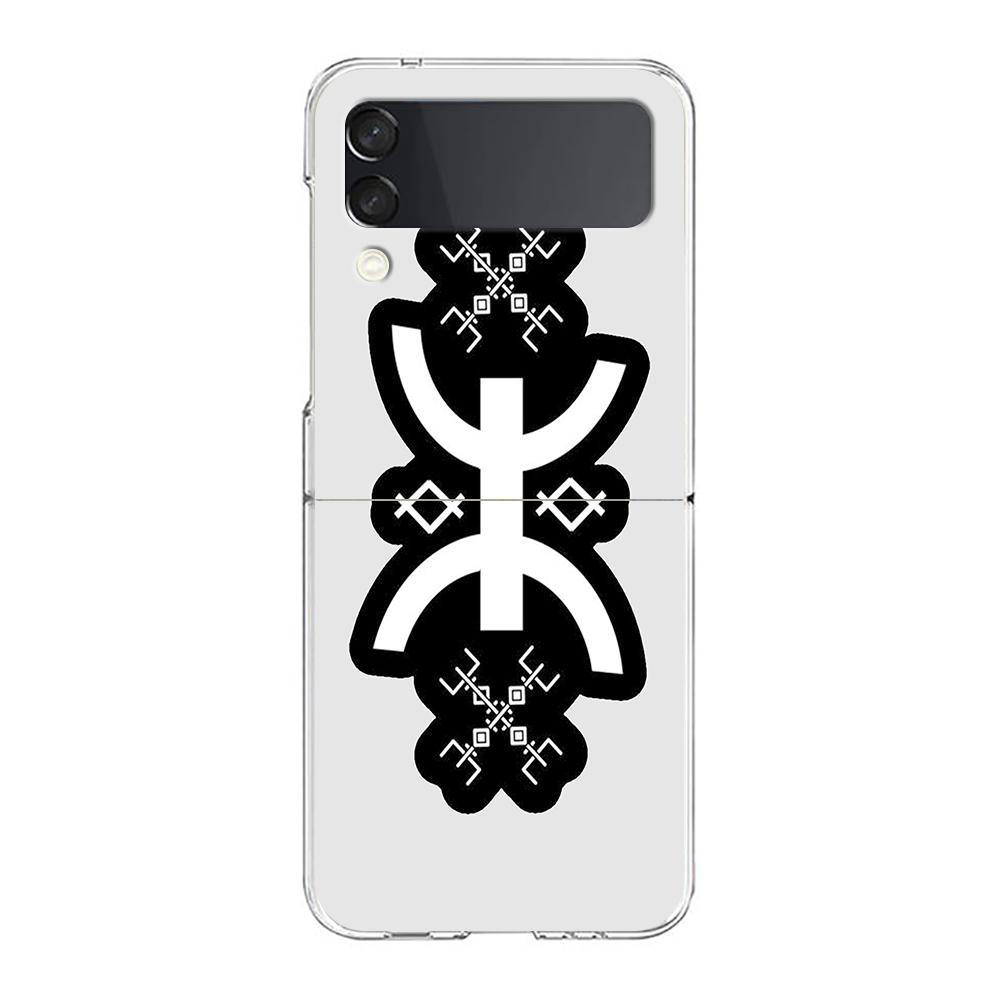Amazigh Berber Flag Phone Case For Samsung Galaxy Z Flip 3 4 5 Hard Folding Clear PC Bumper For Samsung Z Flip3 Back Cover