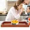 Portable Binaural Rectangle Shape   Wood Tea Coffee Food Serving Tray Plate (Light Color)