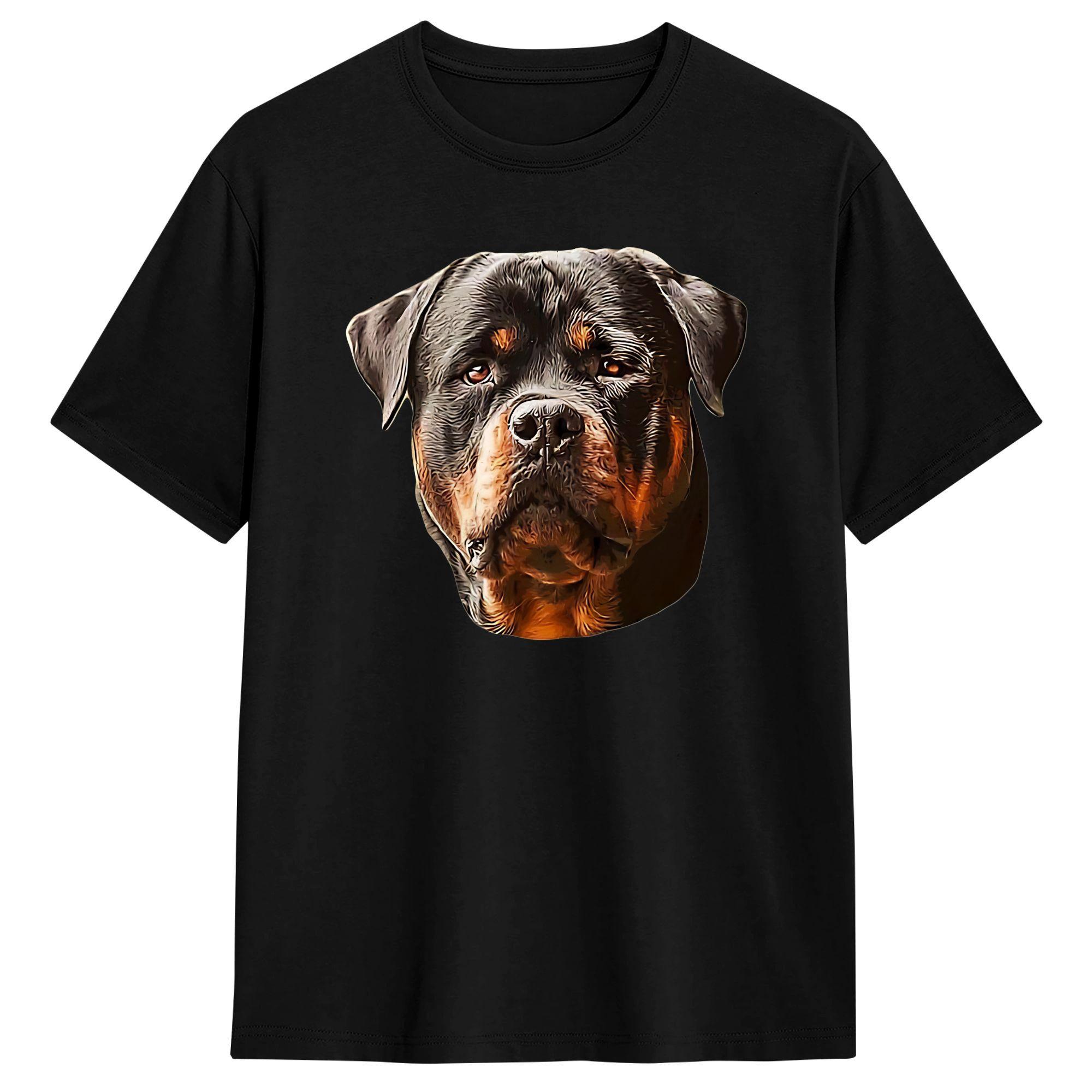 

Men T-Shirts Rottweiler Stunning Dog Head Novelty Cotton Tees Short Sleeve T Shirts Crewneck Clothing Graphic 5XL різнокольоровий