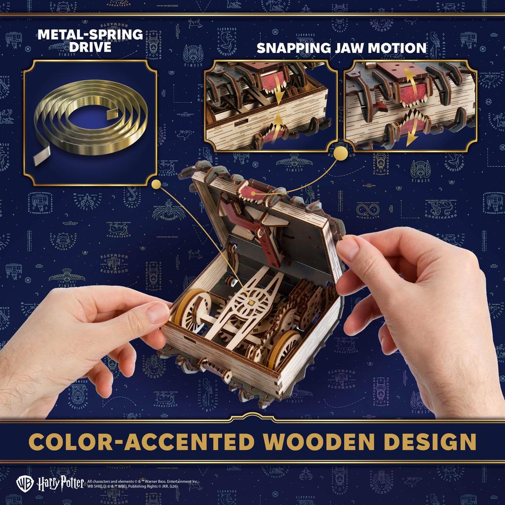 Ugears The Monster Book of Monsters 70247 Harry Potter Wooden Block DIY Puzzle Assembly Toy Educational Wood Puzzle 3D Craft Kit Wooden 3D Puzzle