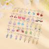Pairs of 20 Animal Star Plant Shape Clip on Earrings Colorful Non-pierced Earring Party Favor Princess-Jewelry Ornament