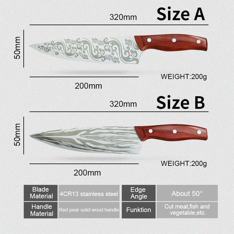 8-calowy nóż szefa kuchni Japoński nóż do krojenia ze stali nierdzewnej Narzędzie kuchenne Akcesoria kuchenne