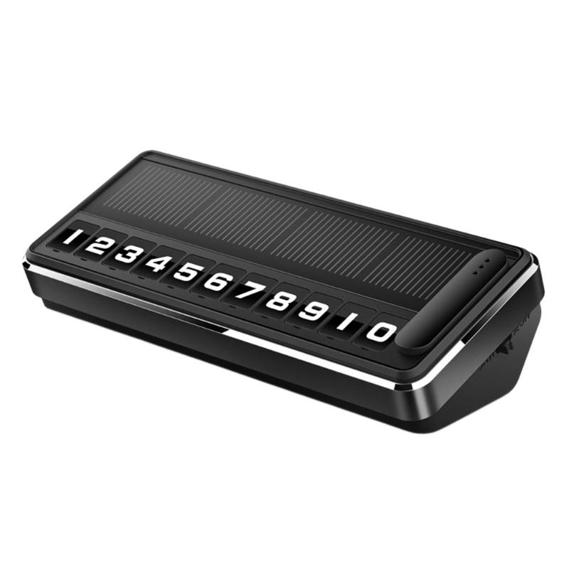Solar Powered Privacy Parking Phone Number Plate With LED Light And Rotating Switches For Car Motorcycle