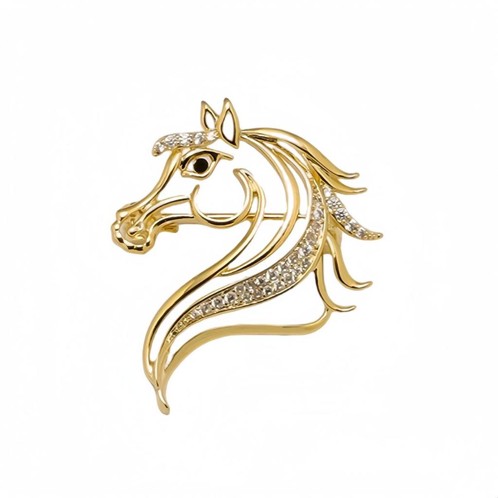 Exquisite Hollowed Little Horse Brooch Unisex 2025 Design Lapel Pin Corsage Accessory