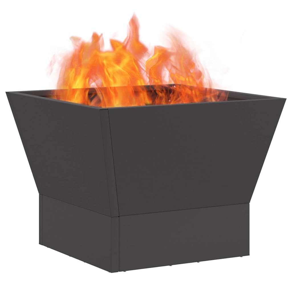 Fire Pit Black 40 X 40 X 35 Cm Steel