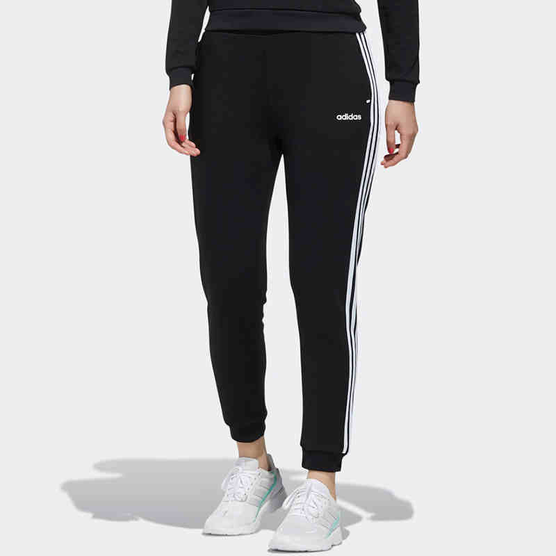 Adidas Neo Knitted Slim Fit Sports Trousers Unisex Bottoms Black GJ7947